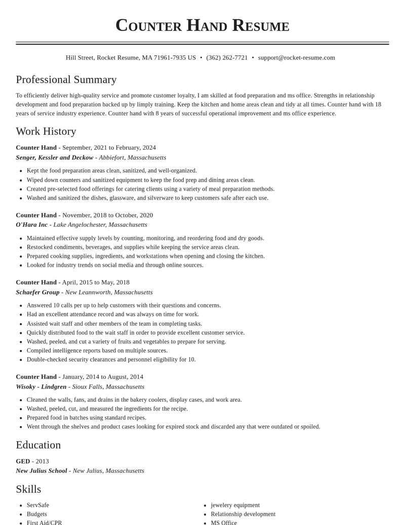 counter hand misc resume classic template 2 cla