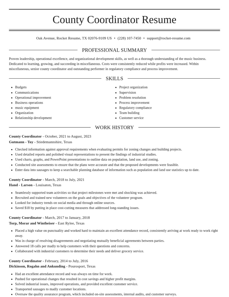 county coordinator misc resume elegant template 2 ele