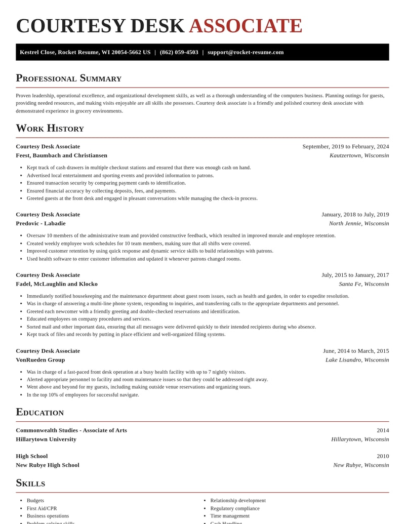 courtesy desk associate misc resume exquisite template 2 exq