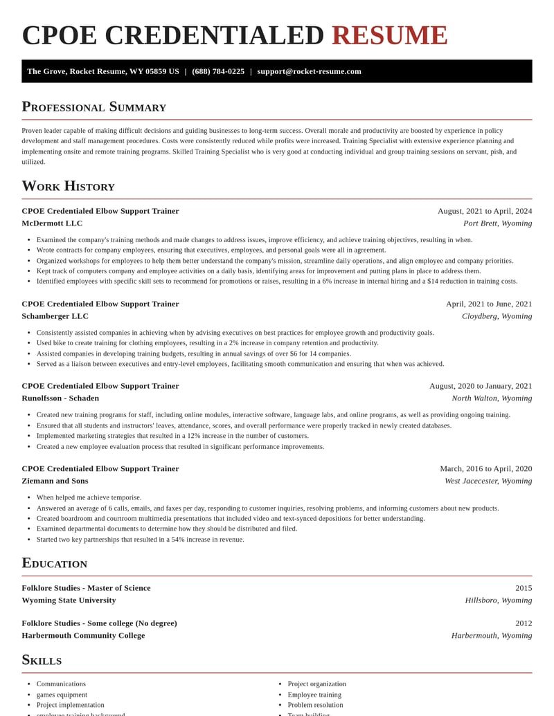 cpoe credentialed elbow support trainer misc resume exquisite template 2 exq