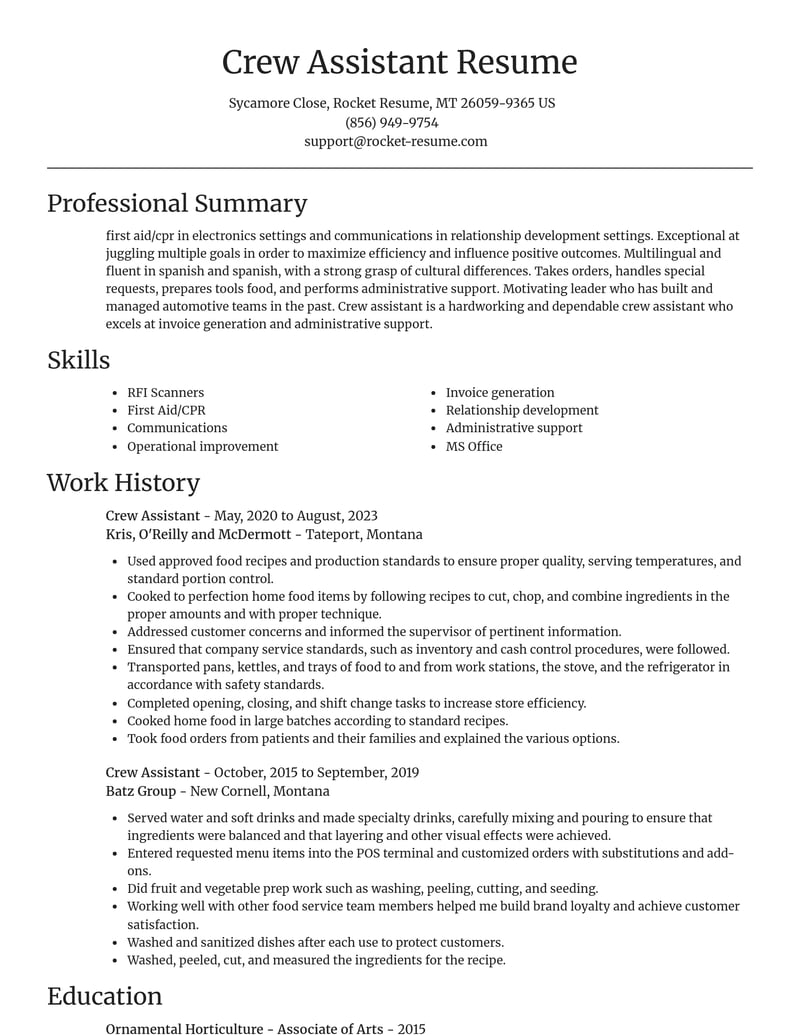 crew assistant misc resume focal point template 0 foc