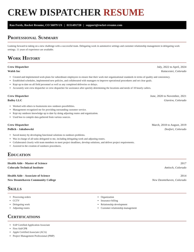 crew dispatcher misc resume exquisite template 0 exq