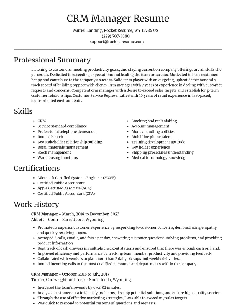 crm manager misc resume focal point template 1 foc