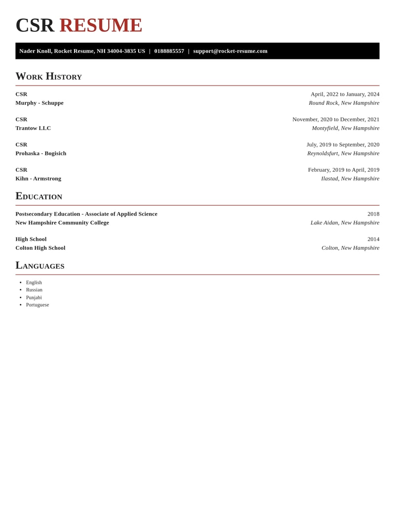 csr misc resume exquisite template 2 exq