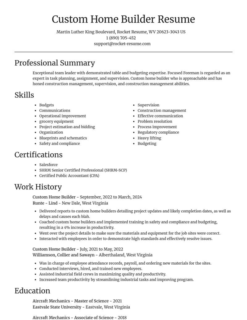 custom home builder misc resume focal point template 2 foc