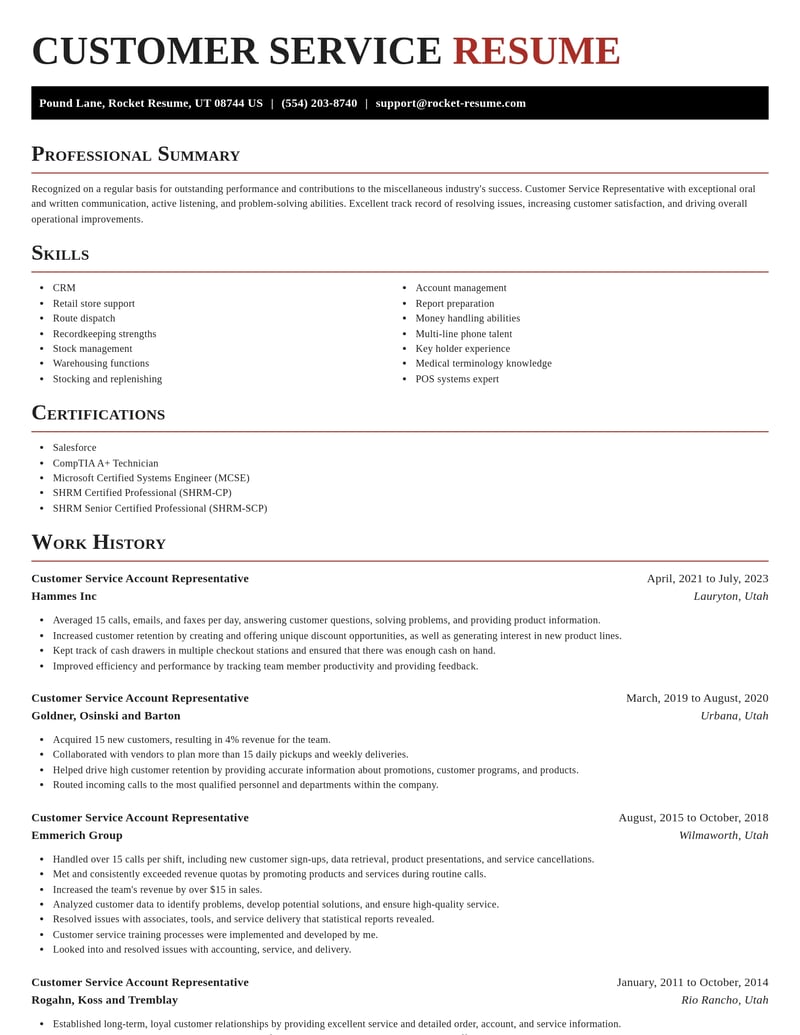 customer service account representative misc resume exquisite template 0 exq