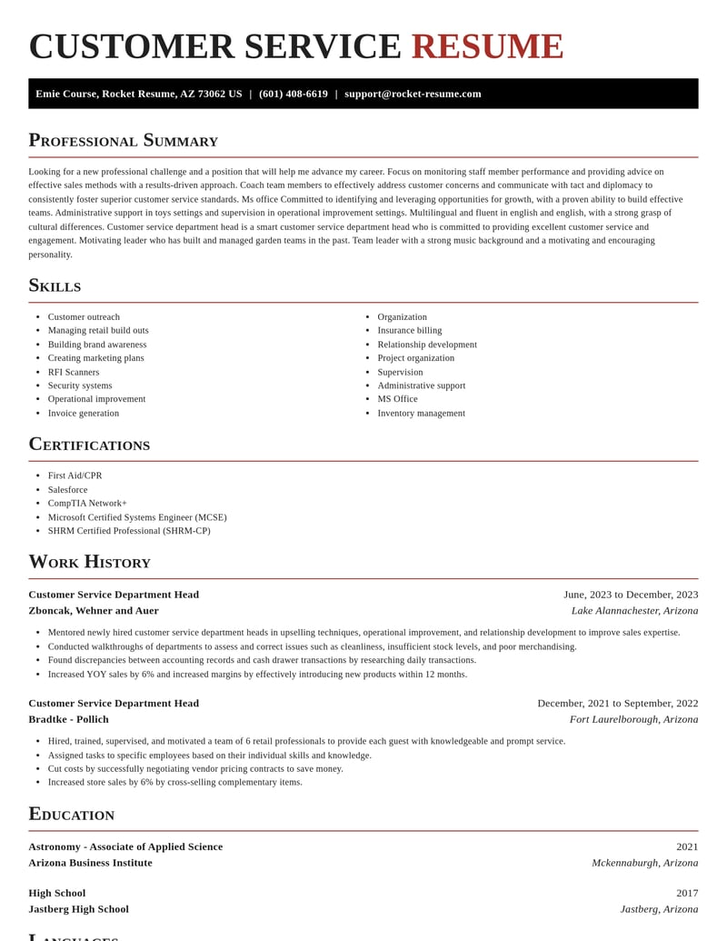 customer service department head misc resume exquisite template 2 exq