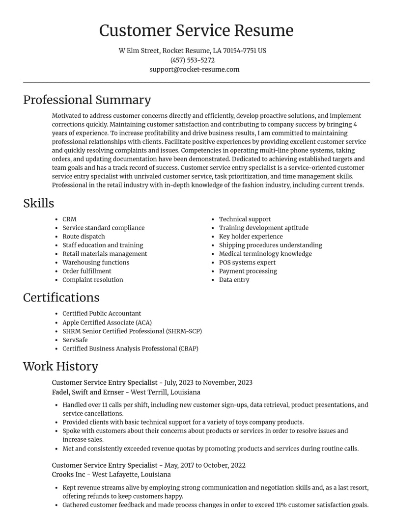 customer service entry specialist misc resume focal point template 0 foc