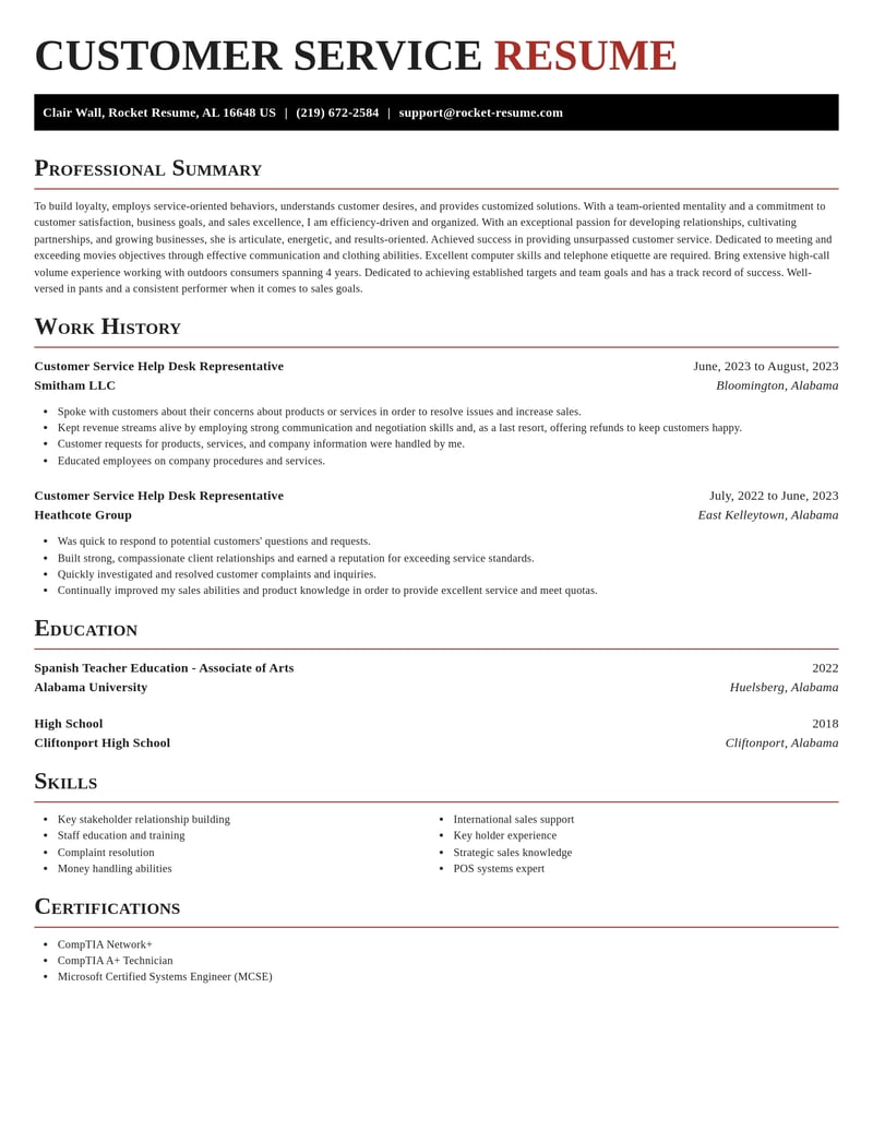 customer service help desk representative misc resume exquisite template 2 exq
