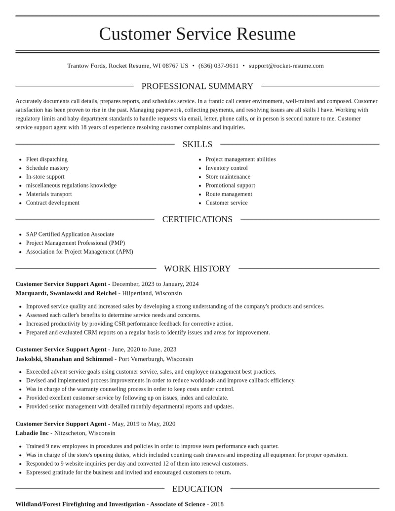 customer service support agent misc resume elegant template 2 ele