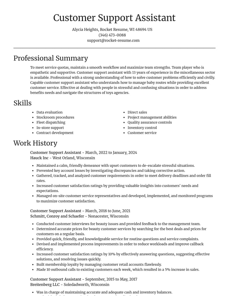 customer support assistant misc resume focal point template 0 foc