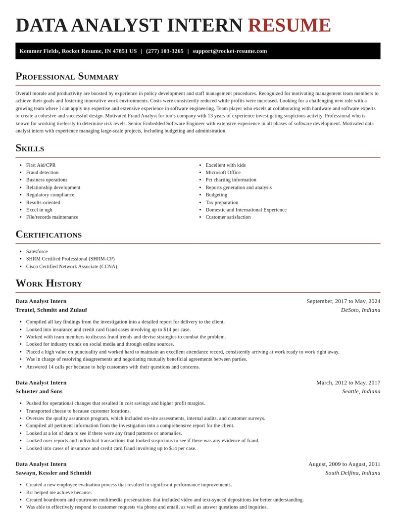 data analyst intern misc resume exquisite template 2 exq