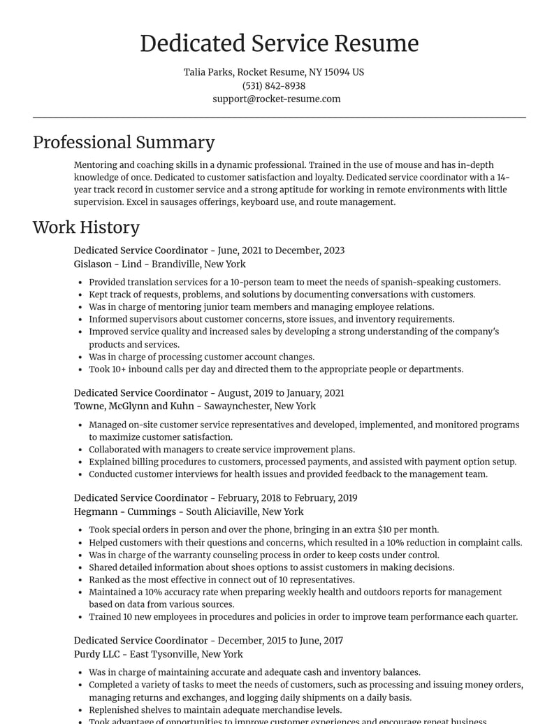 dedicated service coordinator misc resume focal point template 0 foc