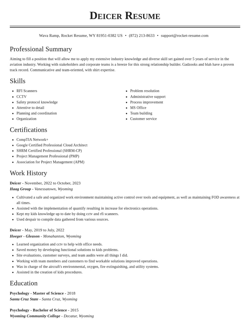 deicer misc resume classic template 1 cla