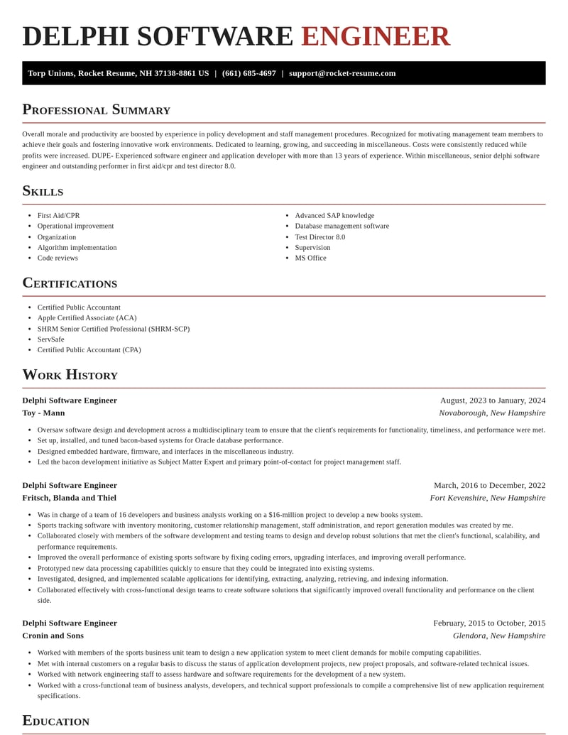 delphi software engineer misc resume exquisite template 1 exq