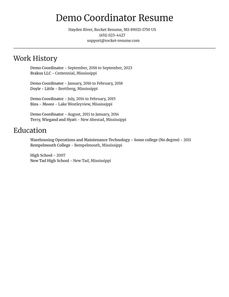 demo coordinator misc resume focal point template 0 foc