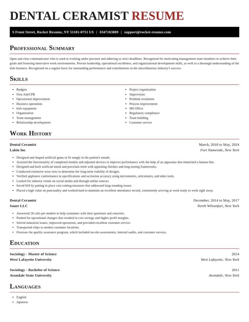 dental ceramist misc resume exquisite template 0 exq