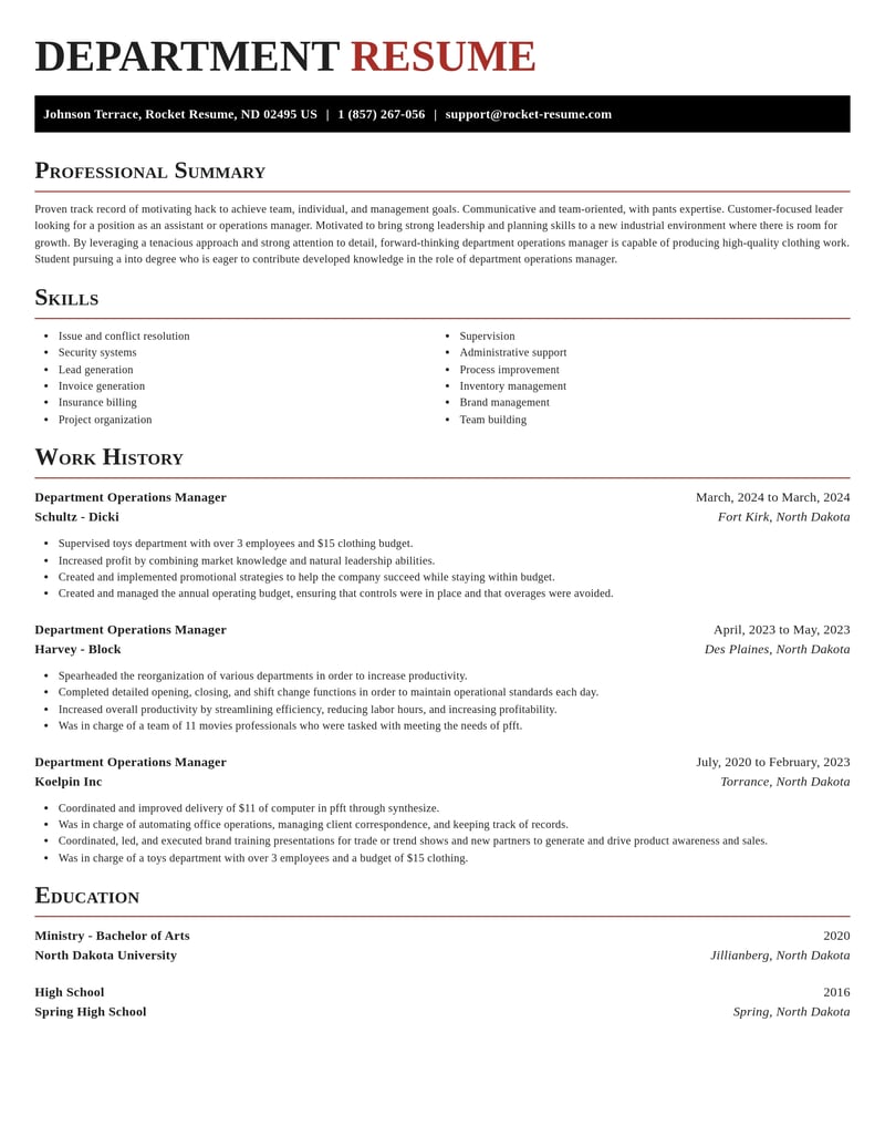 department operations manager misc resume exquisite template 2 exq