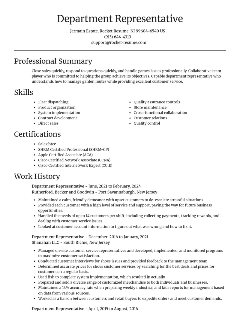 department representative misc resume focal point template 0 foc