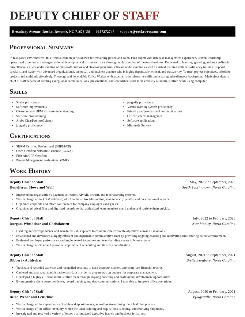 deputy chief of staff misc resume exquisite template 2 exq