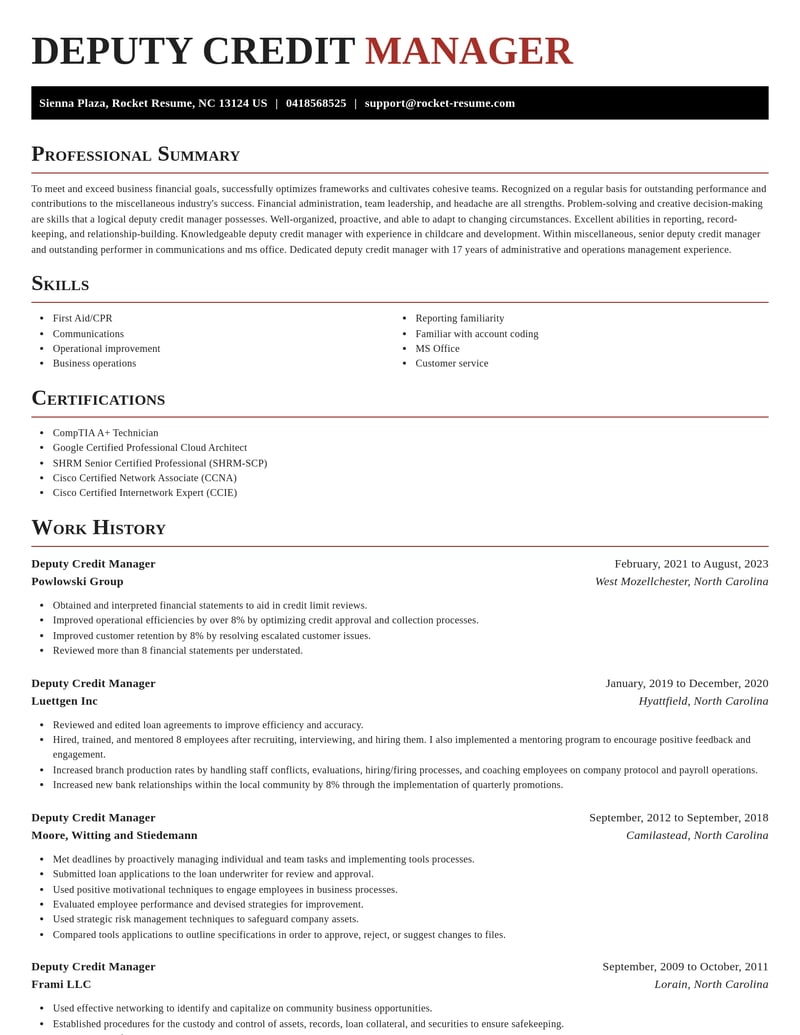 deputy credit manager misc resume exquisite template 2 exq