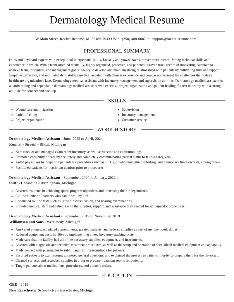 dermatology medical assistant misc resume elegant template 0 ele