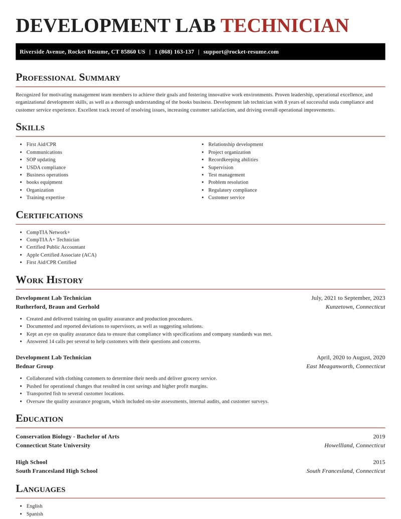 development lab technician misc resume exquisite template 0 exq
