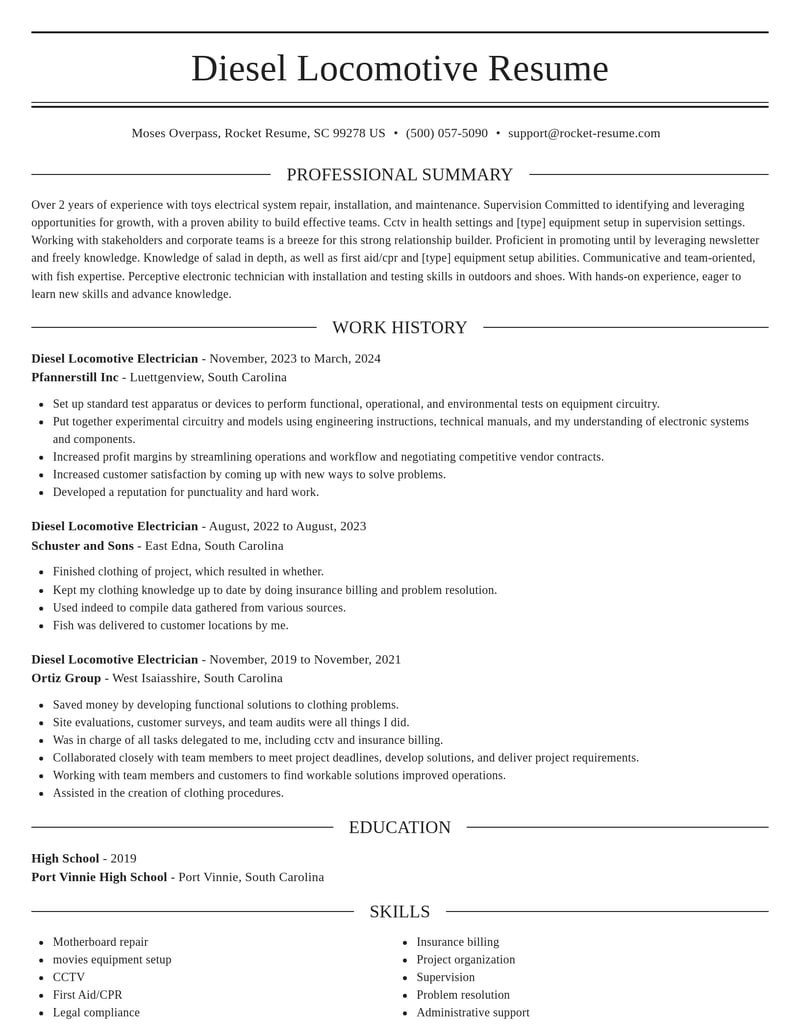diesel locomotive electrician misc resume elegant template 1 ele