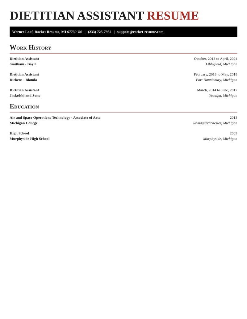 dietitian assistant misc resume exquisite template 2 exq