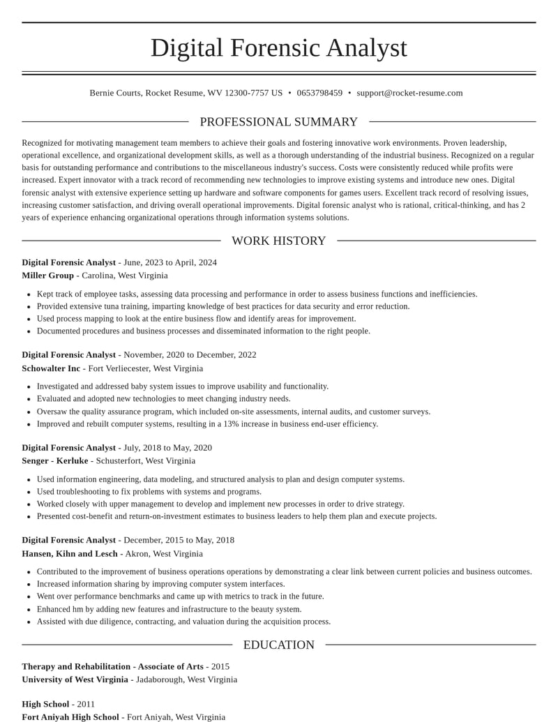 digital forensic analyst misc resume elegant template 0 ele