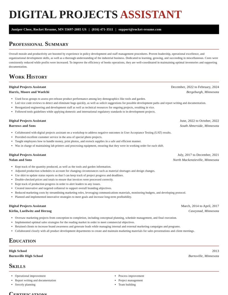 digital projects assistant misc resume exquisite template 0 exq