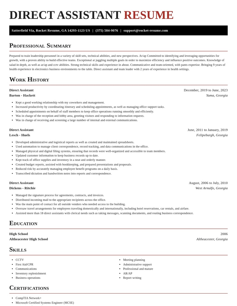 direct assistant misc resume exquisite template 2 exq