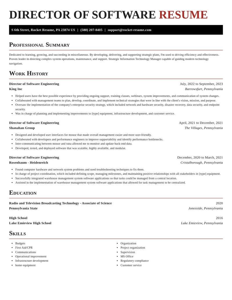 director of software engineering misc resume exquisite template 2 exq