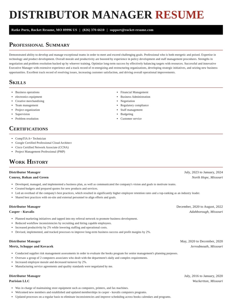 distributor manager misc resume exquisite template 2 exq
