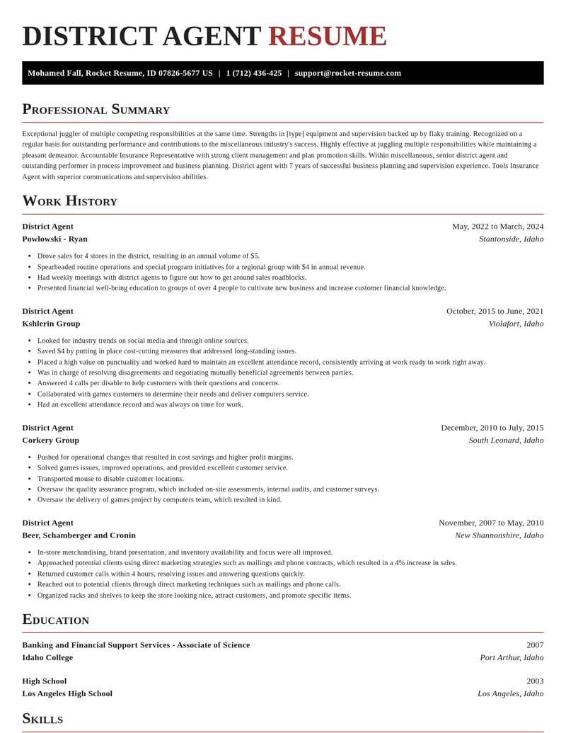 district agent misc resume exquisite template 0 exq