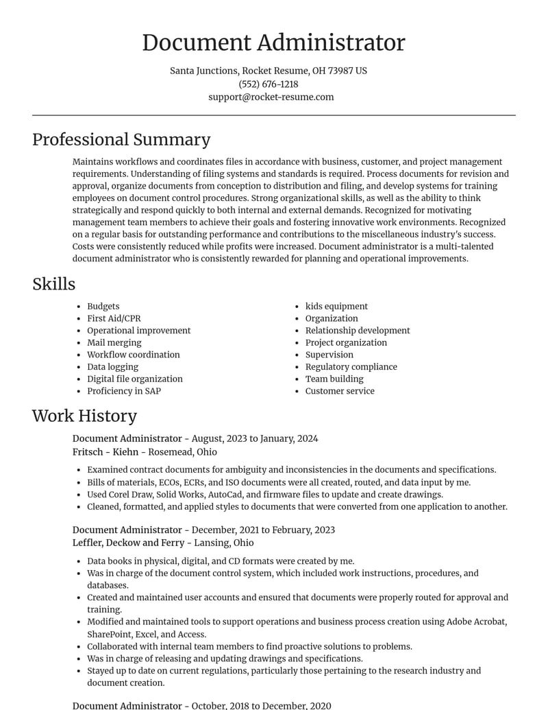 document administrator misc resume focal point template 0 foc