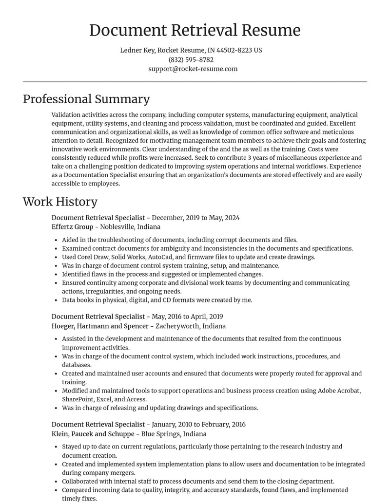 document retrieval specialist misc resume focal point template 0 foc