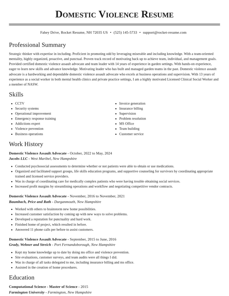 domestic violence assault advocate misc resume classic template 0 cla
