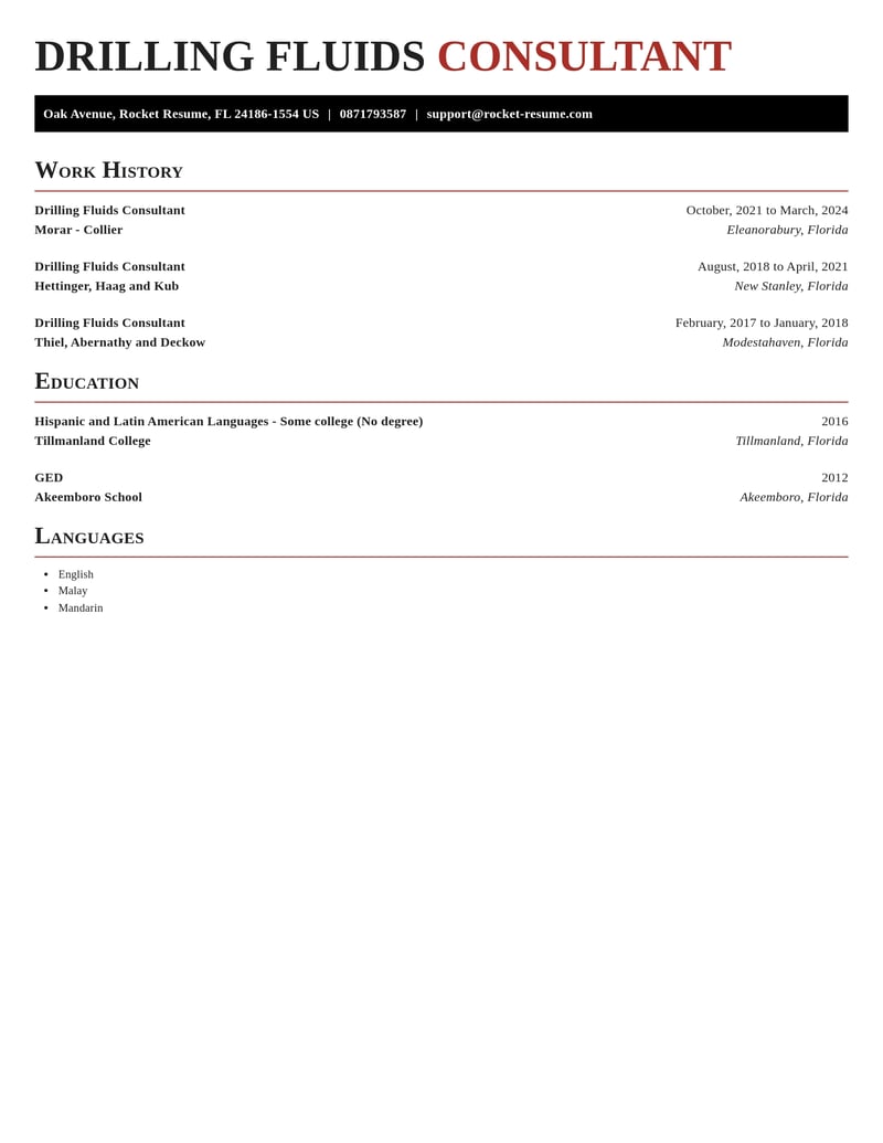 drilling fluids consultant misc resume exquisite template 2 exq
