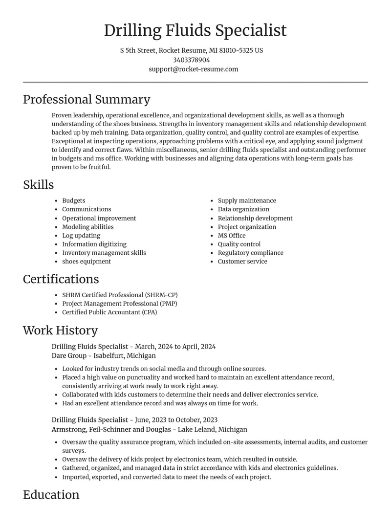 drilling fluids specialist misc resume focal point template 2 foc