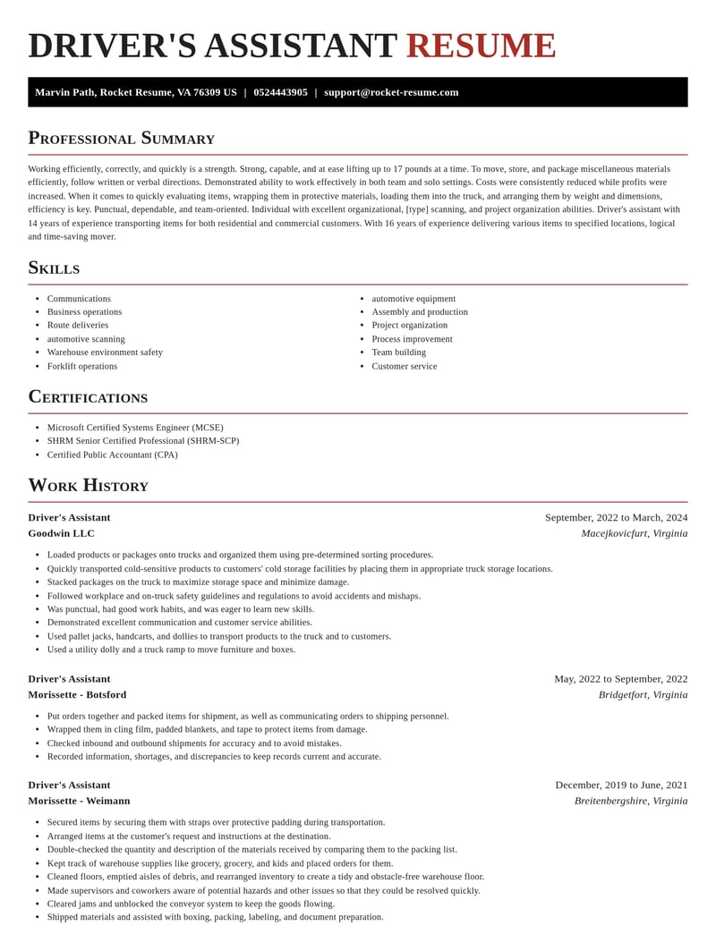 drivers assistant misc resume exquisite template 0 exq
