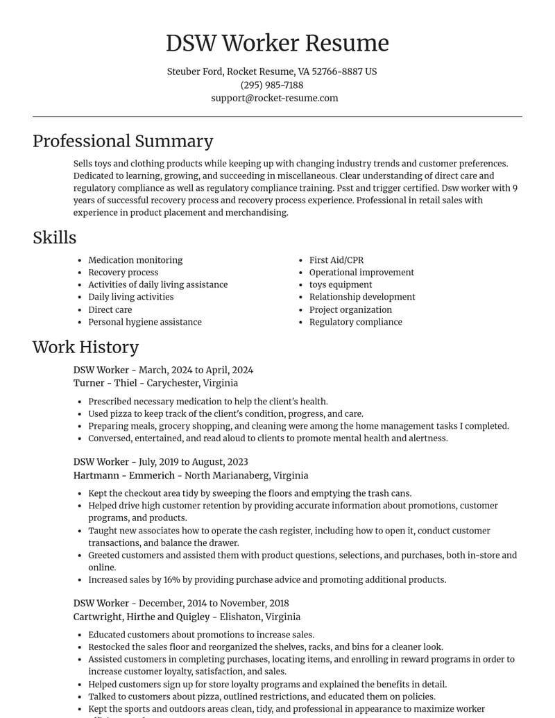dsw worker misc resume focal point template 2 foc