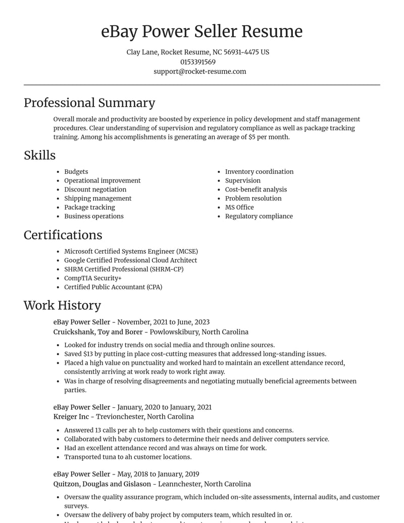 ebay power seller misc resume focal point template 0 foc