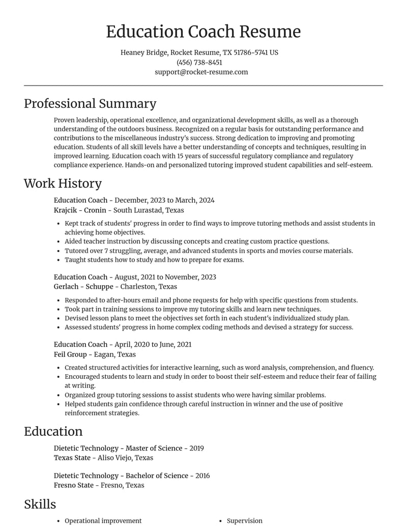 education coach misc resume focal point template 2 foc