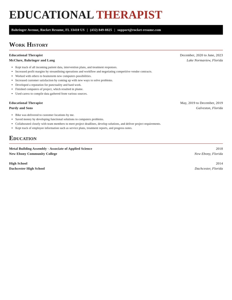 educational therapist misc resume exquisite template 2 exq