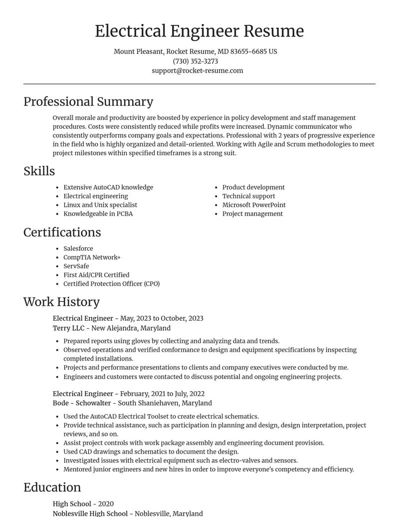 electrical engineer misc resume focal point template 2 foc