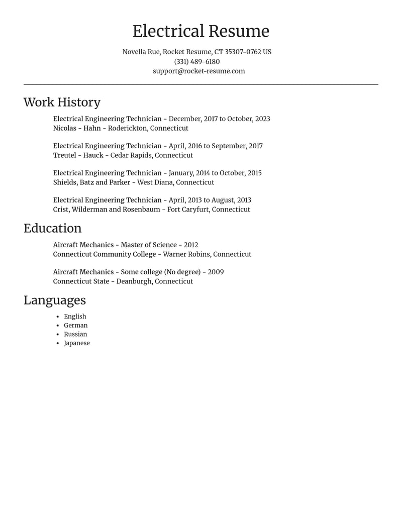 electrical engineering technician misc resume focal point template 2 foc