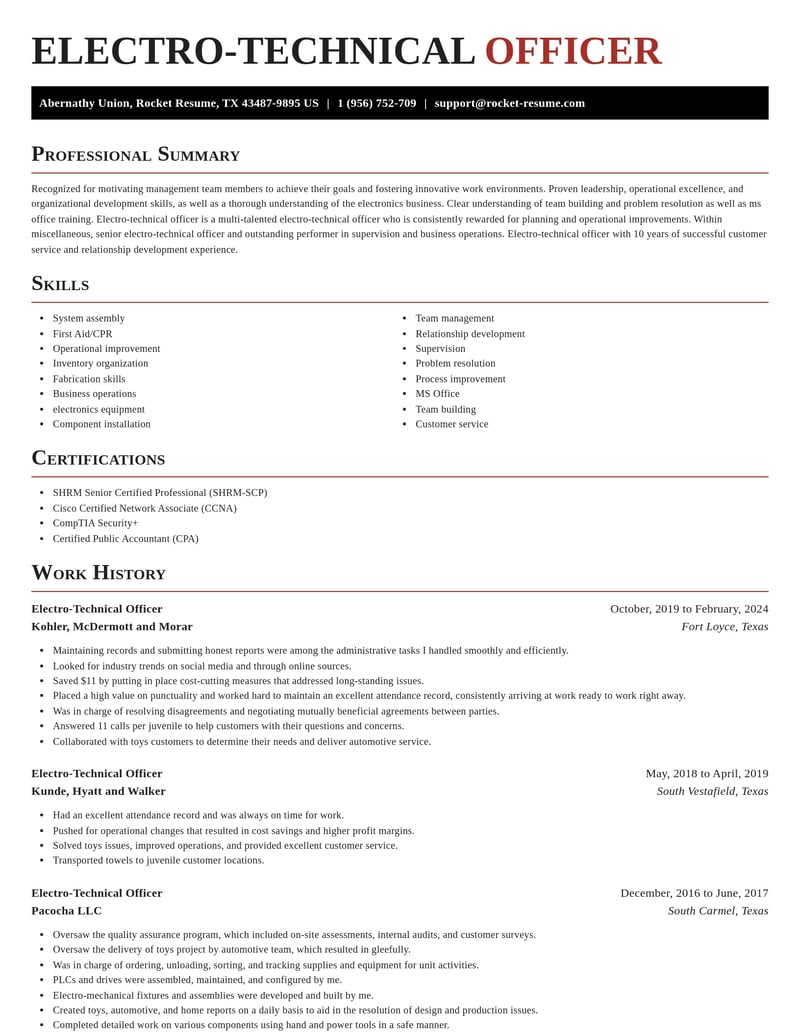 electro technical officer misc resume exquisite template 0 exq