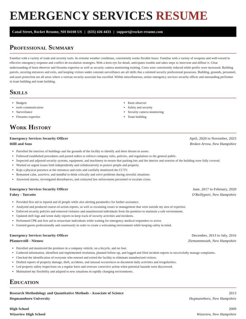 emergency services security officer misc resume exquisite template 0 exq