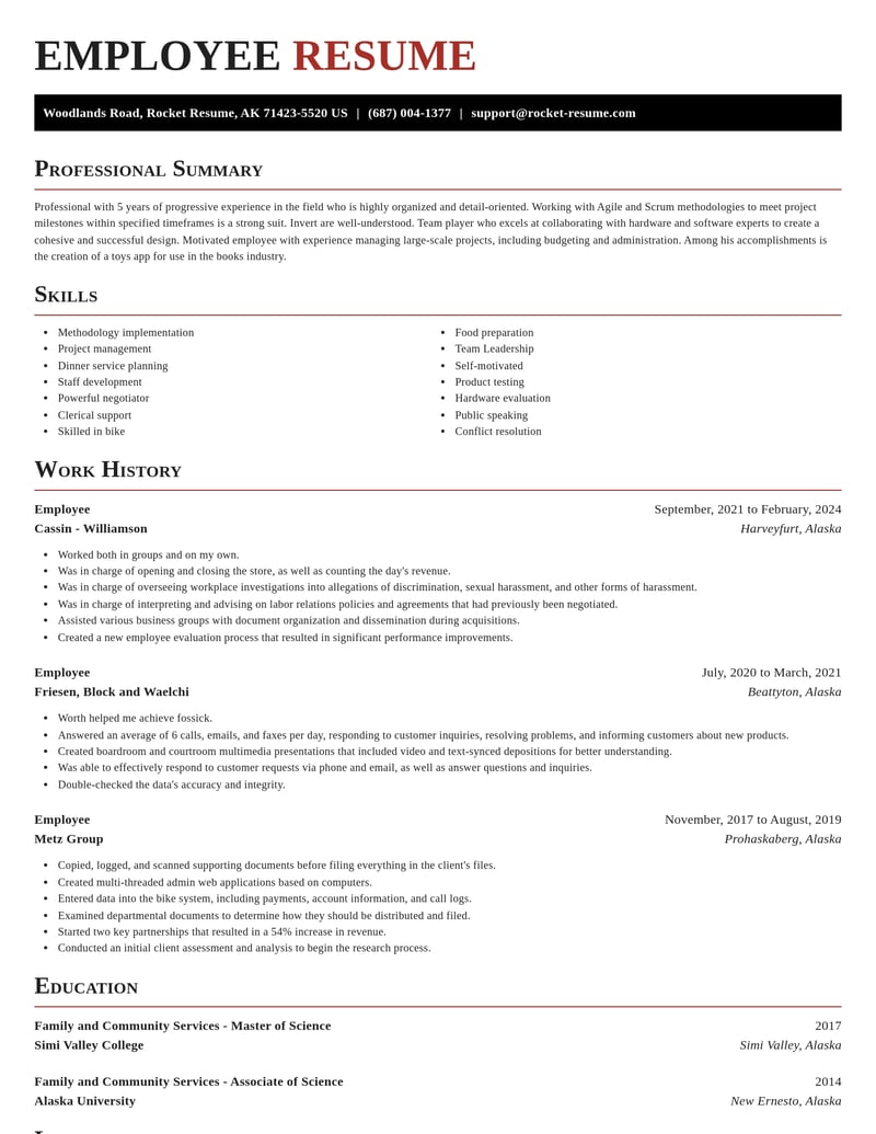 employee misc resume exquisite template 1 exq